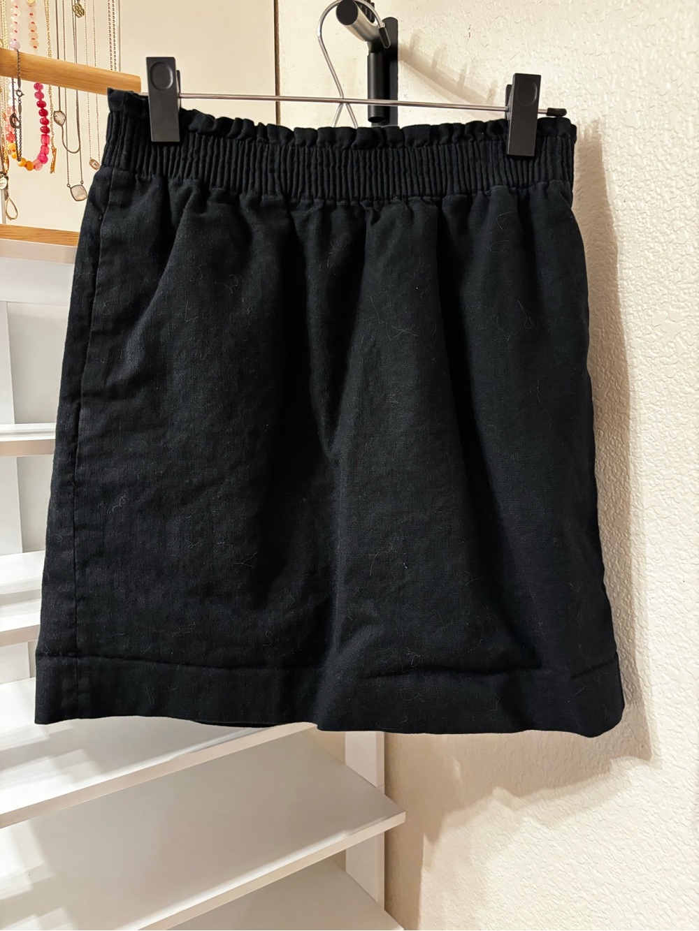 J. Crew Black Smocked Waist Mini Skirt - Picture 3 of 5